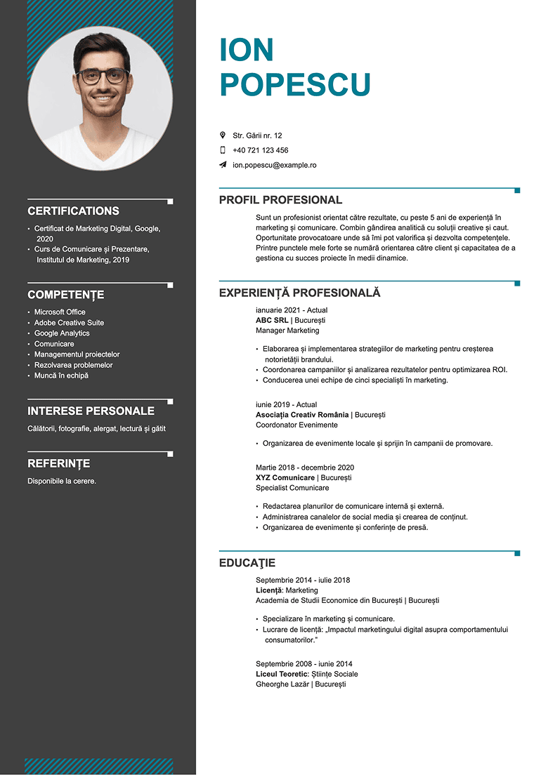 CV made in LiveCareer builder