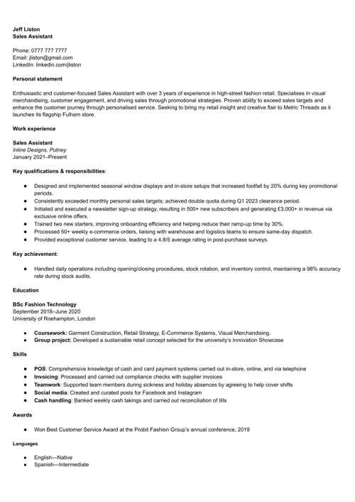 Model de CV