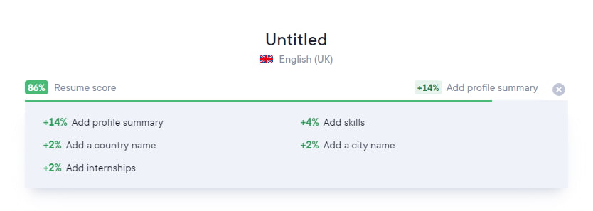 Scorul CV-ului în Career.io