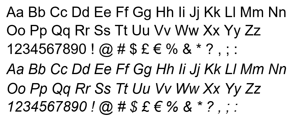 Font Arial