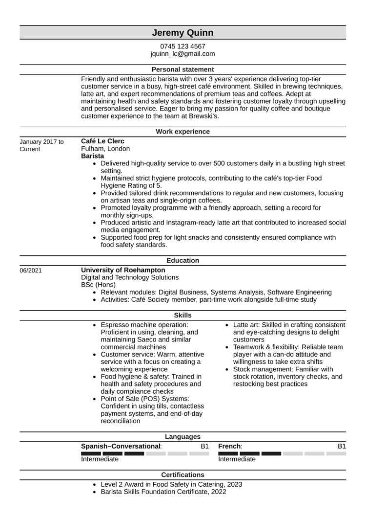 Model de CV