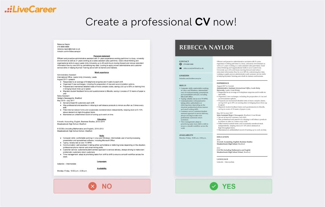 CV pentru un loc de muncă cu jumătate de normă