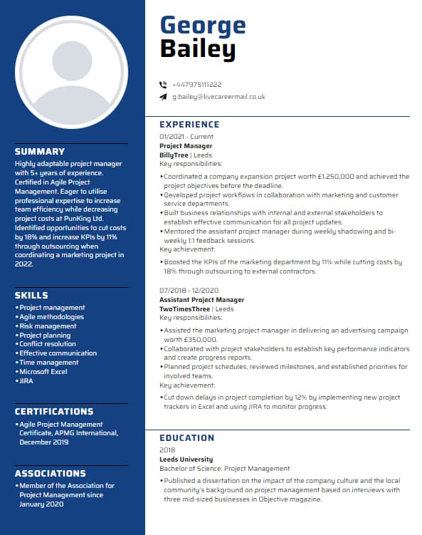 Model de CV modern cu 3 variante de la LiveCareer