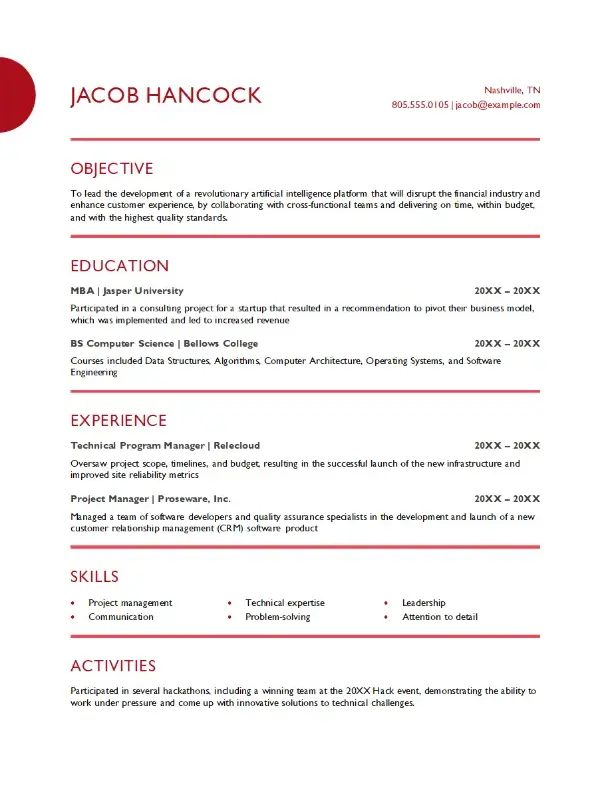 șablon de CV Word
