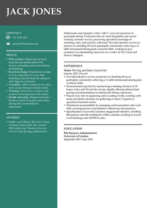 Model de CV Word