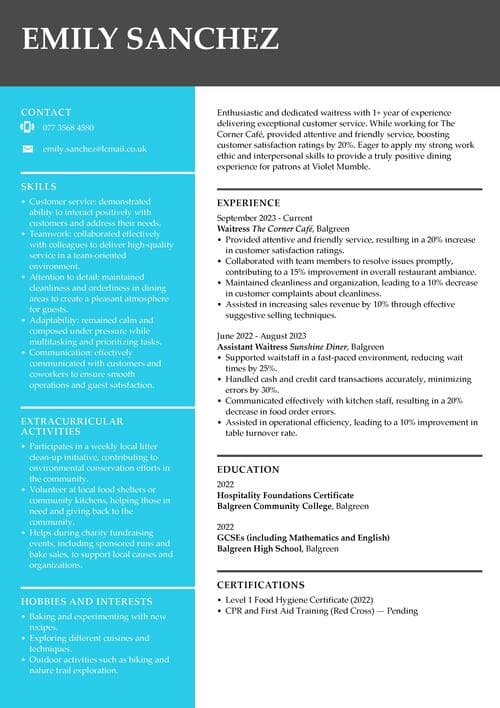 activități extracurriculare într-un exemplu de CV