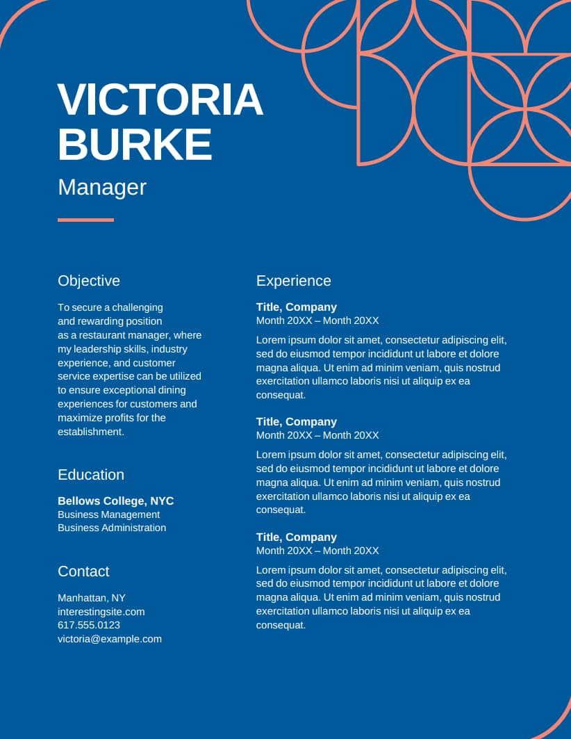 șablon de CV Microsoft gratuit