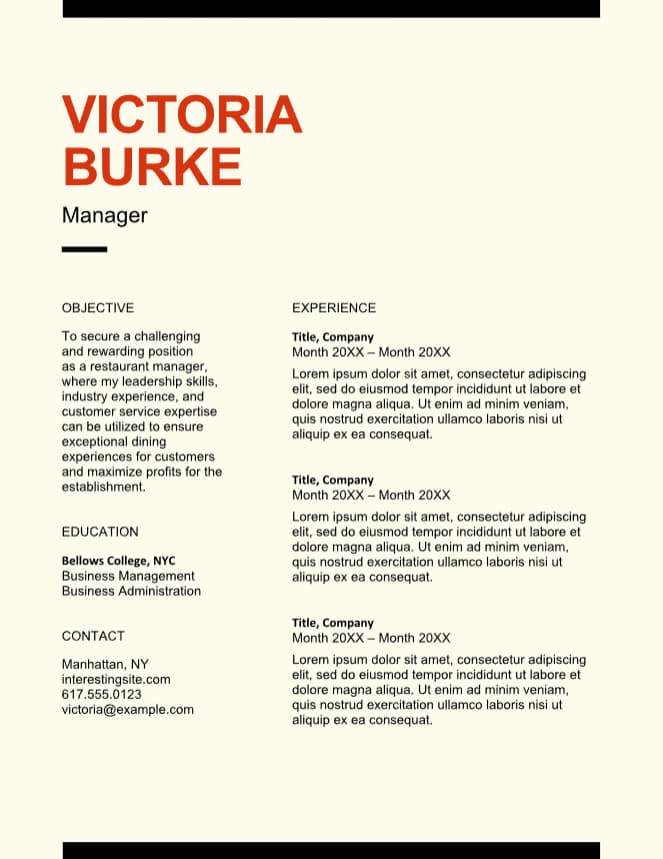 șablon de CV Microsoft gratuit