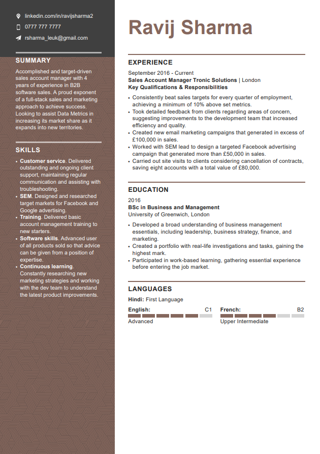 Model modern de CV de la LiveCareer