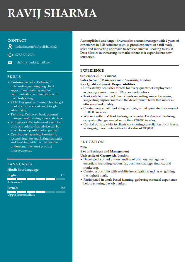 Model de CV gratuit LiveCareer