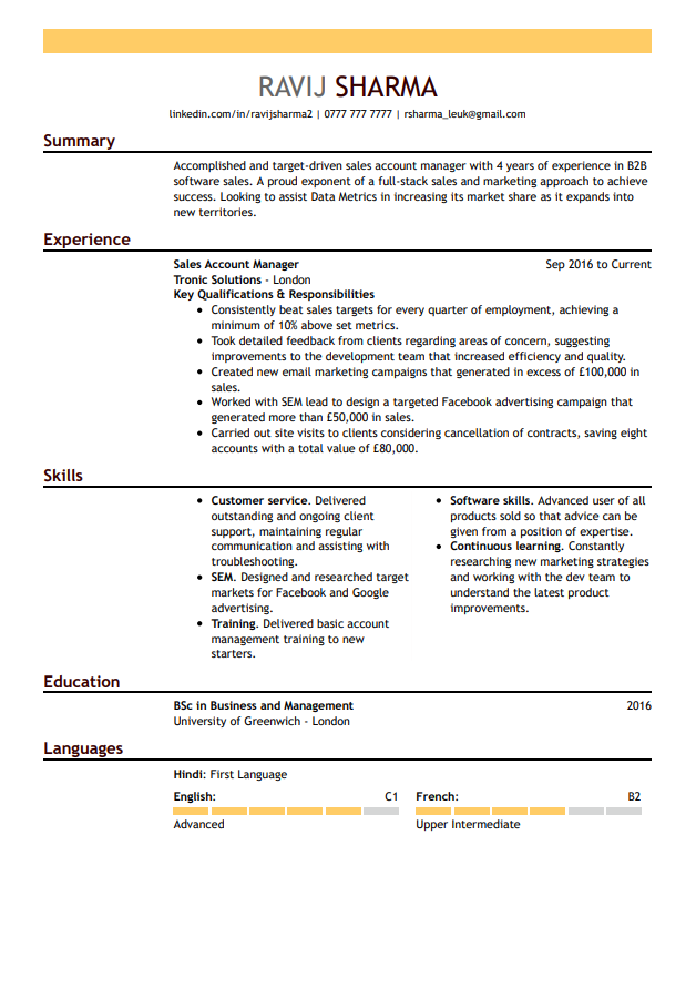 Model de CV gratuit LiveCareer