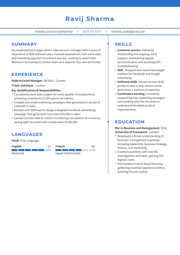 Model de CV gratuit LiveCareer