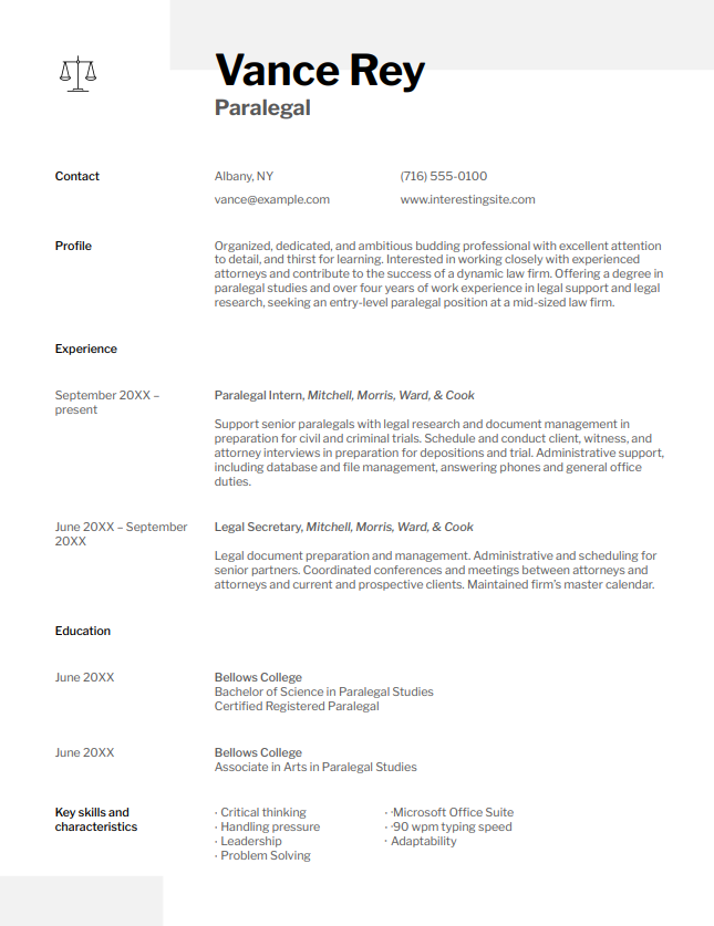 șablon gratuit de CV Google Docs