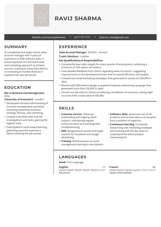 Model de CV gratuit LiveCareer