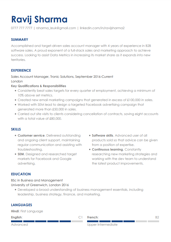 Model de CV gratuit LiveCareer