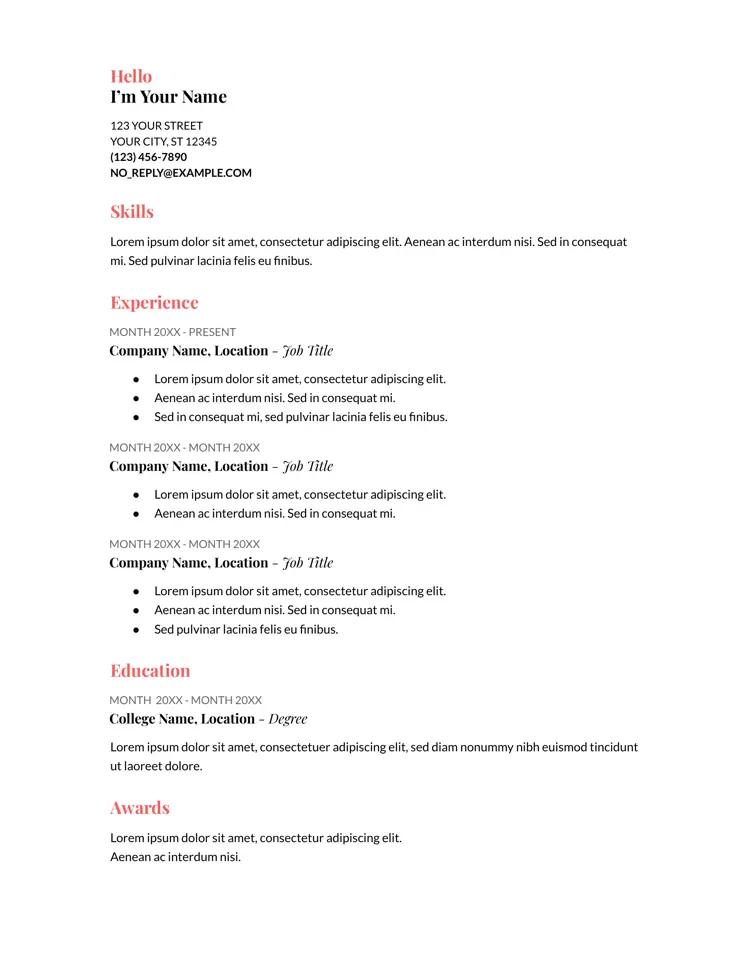 Model de CV Coral