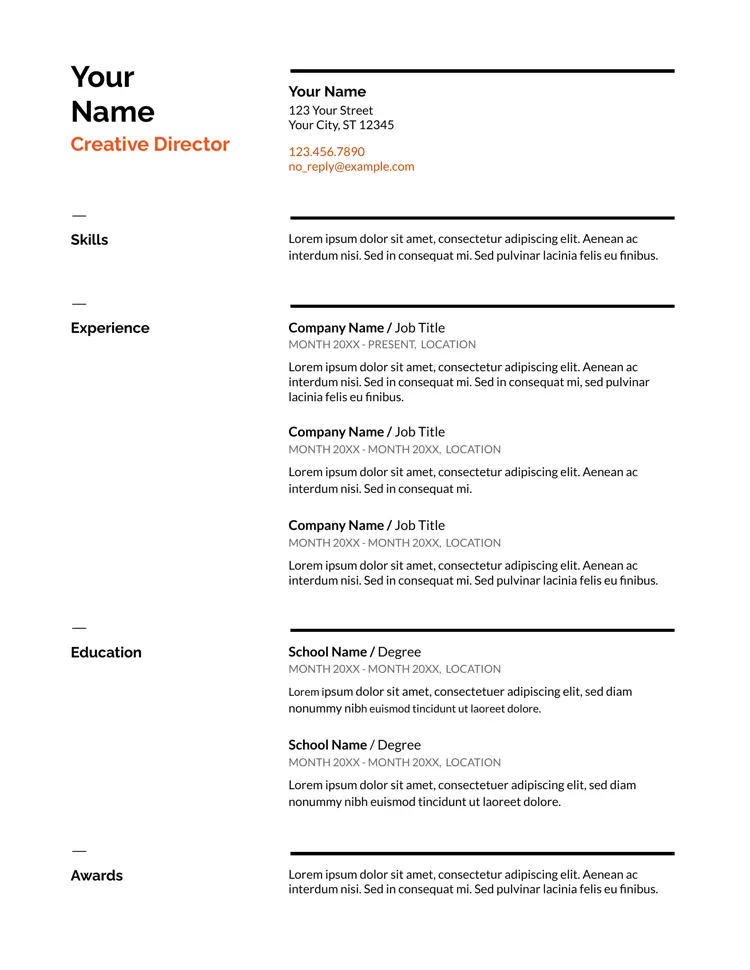 Model de CV elvețian