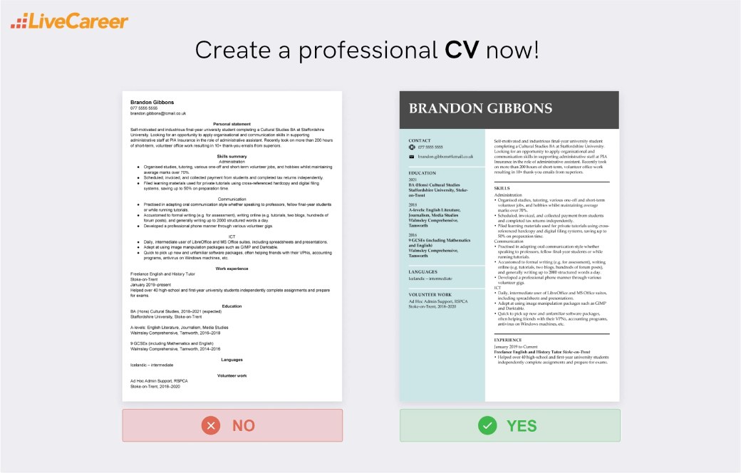 exemplu de CV fără experiență