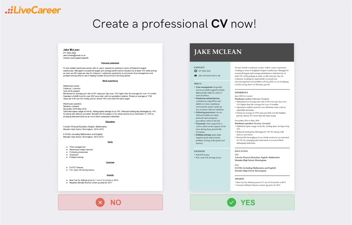 exemplu de CV