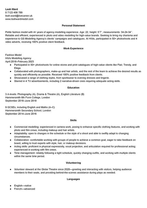 exemple de CV-uri model