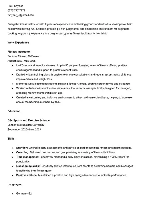 Exemplu de CV care prezintă abilități non-tehnice