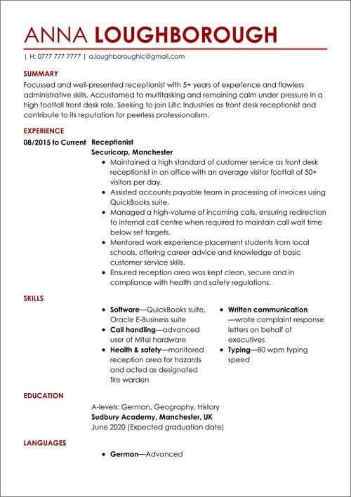 CV vizual