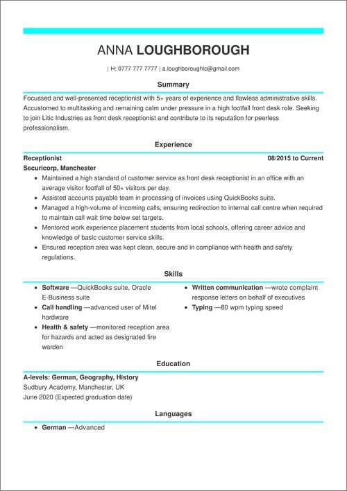 CV vizual