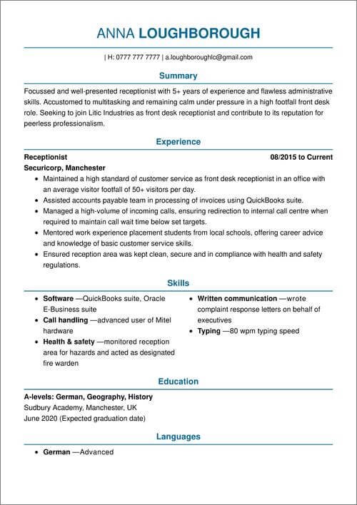 CV vizual