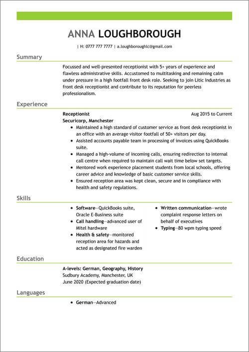 CV vizual