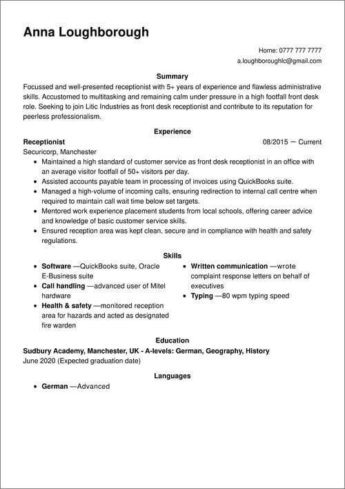 CV vizual