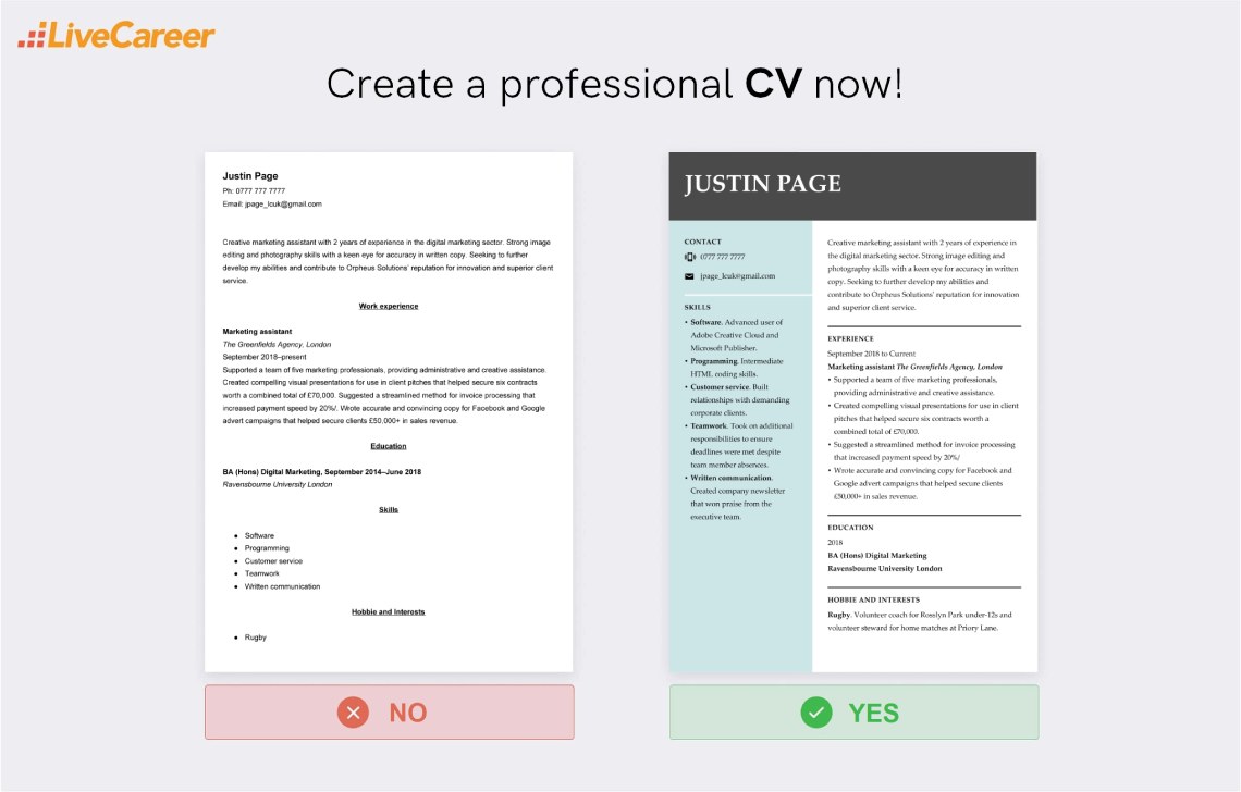 ce să includă într-un exemplu de CV